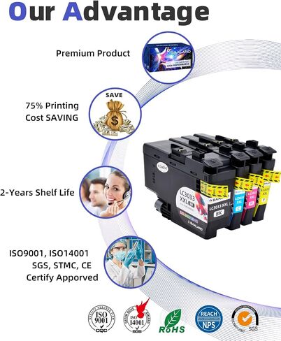 Compatible LC3033 BK/C/M/Y Ink Cartridges Super High Yield Replacement for Brother LC3033 LC3033XXL LC3035XXL Ink Work for MFC-J995DW MFC-J995DWXL MFC-J815DW MFC-J805DW MFC-J805DWXL Printer in Saudi Arabia