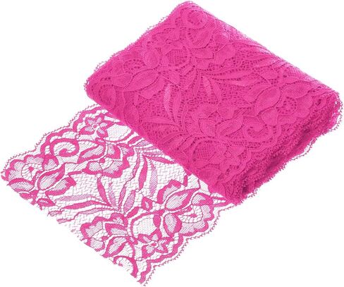 MECCANIXITY 6 Inch Wide 5 Yard Lace Ribbon Floral Pattern Rose Red Lace Trim Ribbon for Sewing Making,and DIY Crafts,Gift Wrapping,Wedding Decor in Saudi Arabia