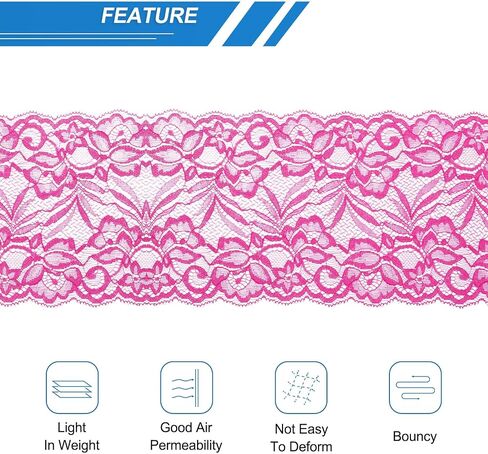 MECCANIXITY 6 Inch Wide 5 Yard Lace Ribbon Floral Pattern Rose Red Lace Trim Ribbon for Sewing Making,and DIY Crafts,Gift Wrapping,Wedding Decor in Saudi Arabia