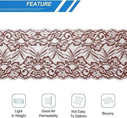 MECCANIXITY 6 Inch Wide 5 Yard Lace Ribbon Floral Pattern Rose Red Lace Trim Ribbon for Sewing Making,and DIY Crafts,Gift Wrapping,Wedding Decor in Saudi Arabia