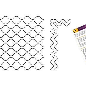 Quilting Stencils for Machine and Hand Quilting - 2 Quilting Stencils for Background, Border Patterns - Wavy Background, Wavy Border Plastic Quilt Stencil Set with Guide