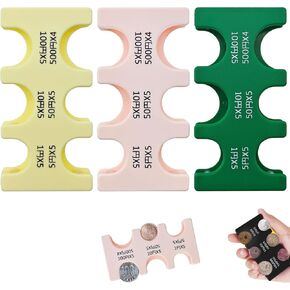 3 PACK Coin Dispenser Hard Case, Portable Coin Storage, Rectangle JPY Coin Organiser and Dispenser, Plastic Coin Sorter Wallet with 6 Slots Collectors Coin Trays and Coin Boxes