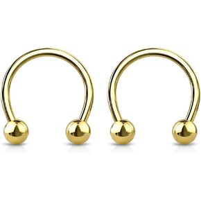 8pc 18g Stainless Steel Horseshoe Earrings Barbell Gauge Hoop Cartilage Daith Tragus Piercing (choose Color, Diameter)
