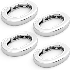 4pcs 925 Sterling Silver Oval Clasps Necklace Shortener Bracelet Carabiner Snap Lobster Clasp and Closure Wedding Ring Connector for Jewelry Making Women