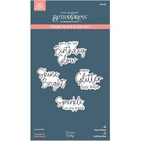 Spellbinders Sparkle On Sentiments Press Plate, Metal