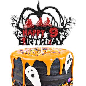 Glitter Stranger Happy Birthday Cake Topper - TV Program Theme Eleven Stranger Party Cake Decor - Cartoon Themed Birthday Party Decorations for Boy Girl