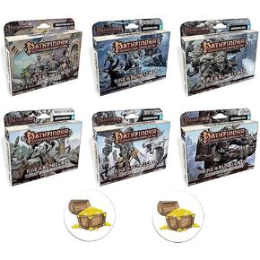 Pathfinder Bundle of All 6 Adventure Card Game Rise of The Runelords Expansion Decks Plus 2 Treasure Chest Buttons