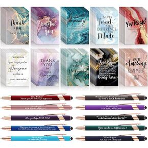 Kosiz 120 Pcs Gifts Bulk Employee Appreciation Gifts for Coworkers Motivational Notebooks Inspirational Pens Mini Notepads with Pens for Team Staff Teacher Volunteer
