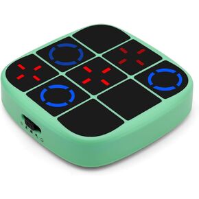 Tic Tac Toe Bolt Game,4-in-1 Handheld Puzzle Game Console,Electronic Tic Tac Toe Game,Educational and Memory Growth,Portable Travel Games for Car Ride,Board Games for Kids and Adults (Cyan)