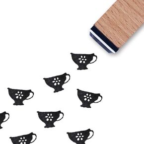 Tea Cup Rubber Stamp, 3/5 Inch Small Mini Stamp for Scrapbooking Card Making Planner