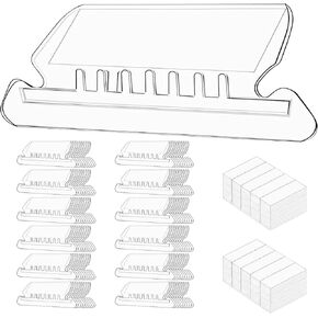 Hanging File Folder Tabs, Folder Labels with 120 Pcs File Folder Tabs and 200 Pcs Inserts, 2 Inch Plastic Hanging Label Clear Inserts Tab for Hanging Differentiated Folders