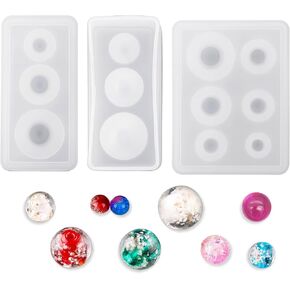 12 Cavity Sphere Molds for Resin Silicone Ball Mold Round Ball Resin Mold Resin Epoxy Mold Silicone Orbs Mold Universe Spheroid Moulds for Jewellery Making