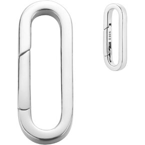 Beebeecraft Oval Gate Rings 925 Sterling Silver Round Trigger Spring Snap Clip Hook for Keychain Jewelry DIY Craft Making