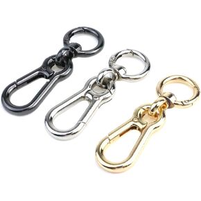 4pcs Swivel Snap Hook Lanyard Snap Hooks Key Chain Clip Hooks Lobster Clasp Spring Clip Snap Hook with Ring for Keys Lanyards Jewelry Findings DIY Crafts Supplies Gold