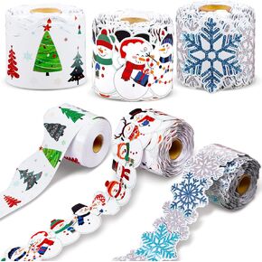 Barydat 206.7 Feet 3 Roll Snowflake Snowman Bulletin Board Border Christmas Border Farmhouse Rolled Border Trim Fall Winter Christmas Valentine Office Chalkboard Wall Decor