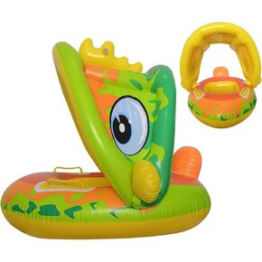 Baby Pool Float with Canopy,Infant Baby Pool Float Super Buoyant,Swimming Boat with Sunshade,Toddlers Swimming Ring for 1-36 Months.