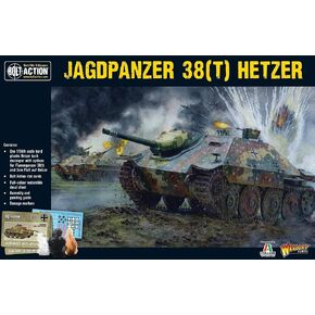 Warlord Bolt Action Jagdpanzer 38(t) Hetzer Tank 1:56 Tabletop Miniatures - Plastic Paintable Miniature WWII Soldiers Set, Unpainted Table Top 28mm Military Minifigures for Adults - Gaming Figurines