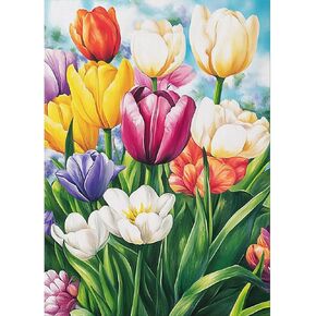 UMOART Flowers Diamond Painting Kits - Tulip Diamond Art Painting Kits for Adults, 5D Diamond Painting Kits Gifts, Full Drill Diamond Painting 30x40cm for Home Decor