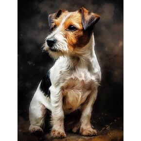 Generic Diamond Art Painting Dog Jack Russell Terrier Puppy Animal (2) Kit for Adults Diamond Art Painting by Number Kits Gem Art Wall Home Decor(Canvas 11.8 x15.8inch)