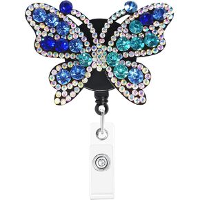 Retractable Badge Holder Rhinestone Bling Nursing Badge Reels with ID Clip for Nurses Doctors Students,24 inch Retractable Cord