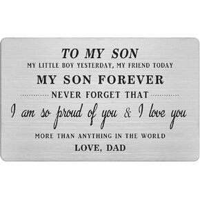 Yobent to My Son Christmas Gifts from Mom, Son Xmas Birthday Card for Adult Men Teen Boys, Proud of Son Present, Dear Son Gift Ideas for Bday