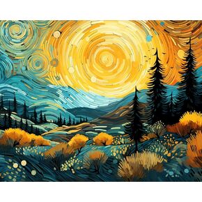Paint by Number for Adults Cartoon Beautiful Impressionist Adults Paint by Number Kits on Canvas Digital Acrylic Paint by Numbers Kits Oil Painting by Numbers for Canvas Art 16x20 in