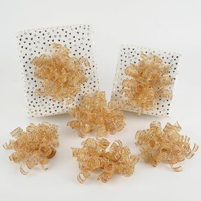 HUIHUANG Rose Gold Bows for Gift Wrapping Self Adhesive Metallic Christmas Gift Bows Rose Gold Burst Curly Ribbon Bows for Presents, Treat Bags, Party Favors, Wedding Bridal Shower -5 inch x 6 Counts