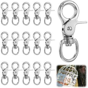 15 Pcs Keychain Hook Clip, Snap Hooks, Swivel Snap Hook Lobster Claw Clasp Small Metal Swivel Key Chain Clip Hook Keychain Hardware for Keychain Making, DIY Crafts, Lanyard Making, Pet Collar