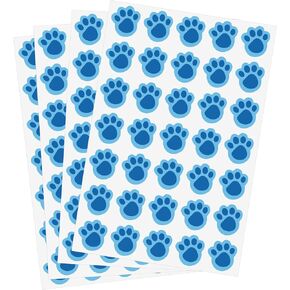 Blue Paw Print Stickers - Pack of 140 Stickers - 1 inch in Size - Perfect for Clues, Birthday Party Favors - Scrapbooks - Calendars - Teachers Class Reward