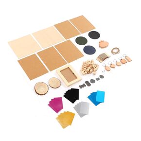 11 Kinds Material Kit Cutting Engraving Material Kits Stainless Steel Pine Wood DIY Materials for