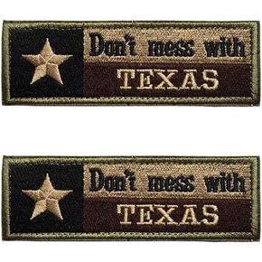 Don't Mess with Texas State Flag Patch Hook and Loop Tactical Morale Applique Fastener Military Embroidered Patch 2Pcs