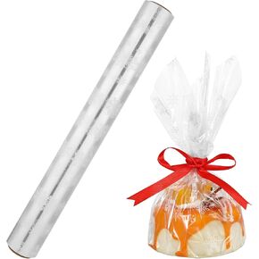 NUOBESTY Christmas Snowflake Cellophane Roll 2.5 Mil Thickness Transparent Snowflake Cellophane Paper Christmas Wrapper Wrap Paper Baskets Ornaments (3000x43cm)