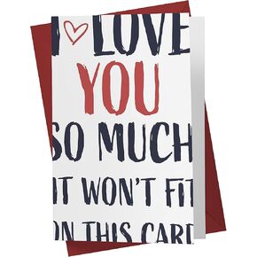 Karto Sweet and Funny Birthday Card for Men Women, Large 5.5 x 8.5 Romantic Birthday Card for Him Her, Happy Birthday Card for Husband Wife, Birthday Card for Boyfriend Girlfriend, This Much You