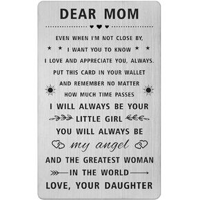 SOUSYOKYO Mom Christmas Card from Son, Thank You Mom Wallet Card from Son, Personalized Mom Wedding Birthday Gift from Son, Unique Mom Long Distance Present