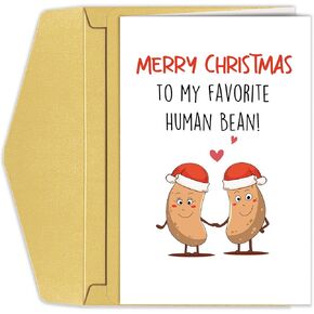 Humor Christmas Card Gift for Him Her, Naughty Holiday Card for Girlfriend Boyfriend, Funny Donkey Pun Xmas Card, All I Want For Christmas Is Dat Ass