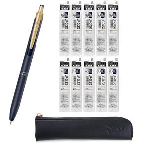 ZEBRA SARASA GRAND Gel Ballpoint Pen 0.3mm Cassis Black + 10 Refills, original Black slim pen case