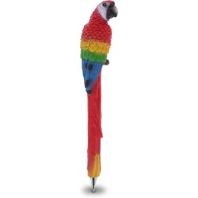 Red Parrot Novelty Pen - Fun Unique Kids and Adults Ballpoint Pen, Tropical Wildlife Animal Writing Pen Instrument For School & Office Desk Decor Accessories