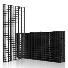 6 Pieces 11.8x11.8in (30X30cm) Aquarium Grid Plastic, Fish Tank Divider, Egg Crate for DIY Filtration and Bottom Protection in Aquascaping (Black-No Accessories)