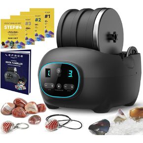 مجموعة Rock Tumbler Kit للبالغين والأطفال، أداة تلميع الصخور الاحترافية مع أسطوانة مطاطية مانعة للتسرب سعة 3 رطل، تتضمن صخورًا خشنة بوزن 1 رطل، و4 حصى بهلوان صخري وما إلى ذلك، عيد الميلاد الجذعية للأطفال