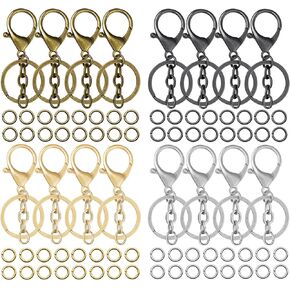 20pcs Lobster Claw Clasps Keychain for Jewelry Making, with 80pcs Open Jump Ring Lobster Clasps Swivel Trigger Clips Metal Lobster Clasp for DIY Craft Making(4 Colors)