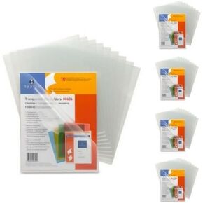 Sparco Transparent File Holder - Letter - 8.50" Width x 11" Length Sheet Size - 100 Sheet Capacity - Clear - 50 / Pack