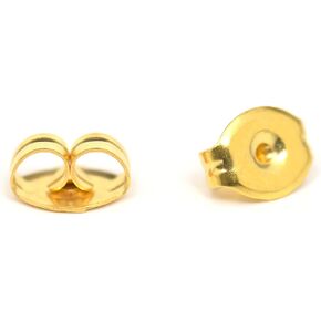 Studex Sterilized Butterfly Earring Backs – Gold Plated over Surgical Stainless Steel, Hypoallergenic Earring Backs, Extra Comfort for Heavy Earrings (Pack of 8)