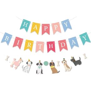 Dog Banner Happy Birthday Banner Dog Themed Banner Happy Birthday Colorful Decoration Dog Birthday Party Supplies