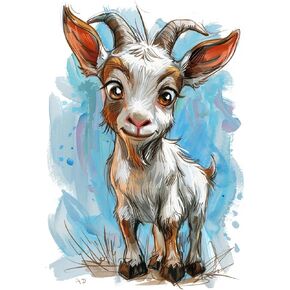 Beaudio Animals Series Diamond Painting Kits for Adults- Lively Cute Goat with Diamond Art - DIY Round Full Drill 5D Diamond Art for Home Wall Decor (11.8x15.7inch)