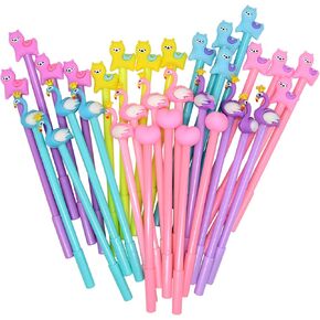 YYaaloa 32pcs Cute Cartoon Novelty Gel Ink Pens Cartoon Animal Writing Pens 0.5 mm Black Ink Assorted Styles Fun Kawaii Pens Bulk for Kids Office School Supplies (32pcs style 4, Black)