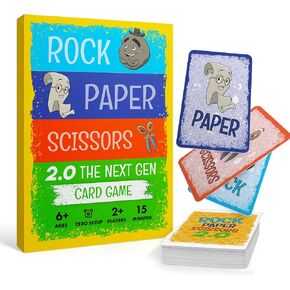 Rock Paper Scissors 2.0 The Next Gen - Fun Card Game for Kids, Families & Adults, Ages 6+, 2+ Players, Fast-Paced Play, Perfect for Family Game Night, Parties & Travel, Great Gift for Boys & Girls