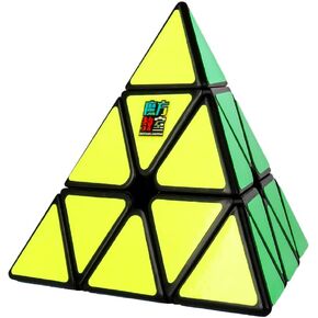 AMAZA 3X3 Pyramid Speed Cube Brain Teasers 3X3X3 Speed Cube Triangle Puzzle Magic Cube Brain Teaser Puzzle Toy Black
