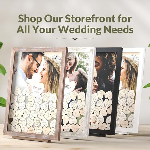 GLM Premium Wedding Guest Book Alternative with Welcome Sign and 85 Hearts - A Perfect Piece to Rustic Wedding Decorations for Ceremony Outside, an Alternative for Your Guest Book Wedding Reception! in Saudi Arabia