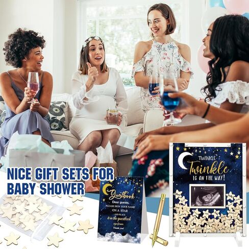 65 Pcs Baby Shower Guest Book Alternatives He or She Gender Reveal Baby Shower Decorations Sign in Guest Book with Picture Frame and 60 Wooden Chip for Baby Shower(Boho,Pampas Grass) in Saudi Arabia