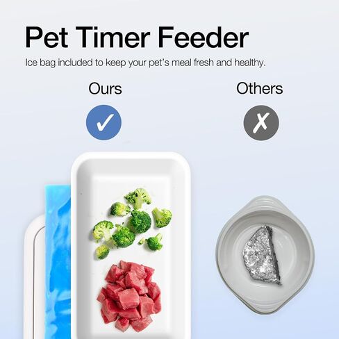 ALL FOR PAWS Automatic Cat Feeder Wet Food Dispenser - 1 Cup Compartment, 300ml Capacity Each, Includes Ice Pack, Dishwasher Safe Removable Trays (1 Meal) in Saudi Arabia